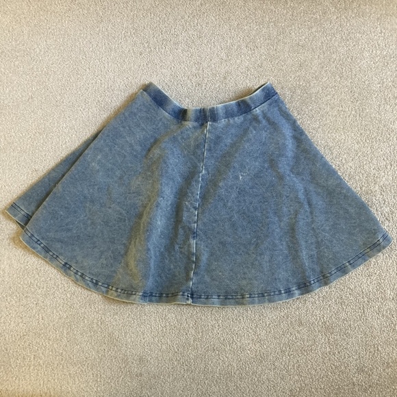 topshop womens 4p denim skater skirt acid wash cot - Picture 3 of 6